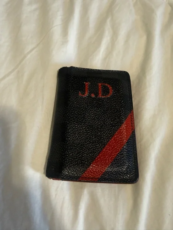 Louis Vuitton Black & Grey Monogram Pocket organizer Personalized J.D - Picture 2 of 5